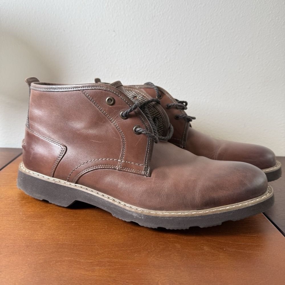 Florshiem Casey Plain Leather Chukka Boots Men's 9 Brown Lace Up Business Prep